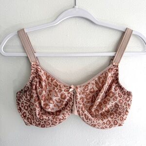 Chantelle C Magnifique Seamless Minimizer Bra Pink Leopard Sz 36DD